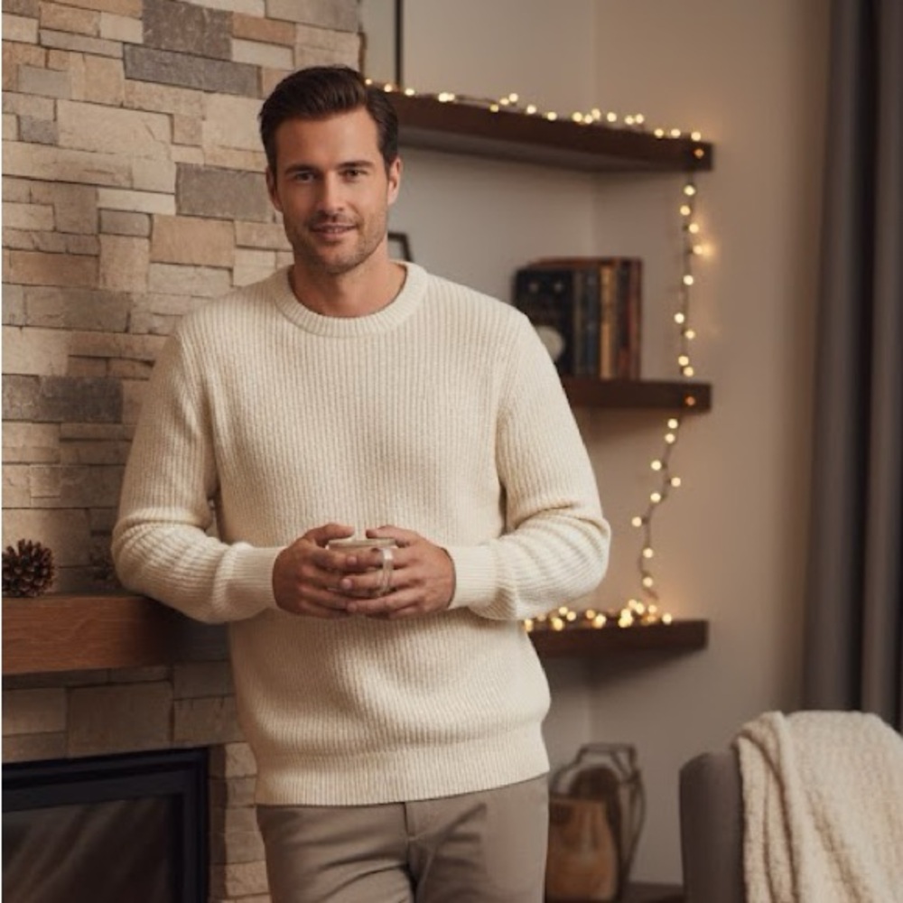 Octobre editions SÉZANE ivory pull over crew neck merino wool sweater Vguc Xxl